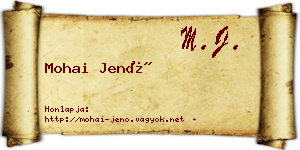 Mohai Jenő névjegykártya