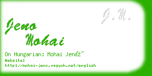 jeno mohai business card